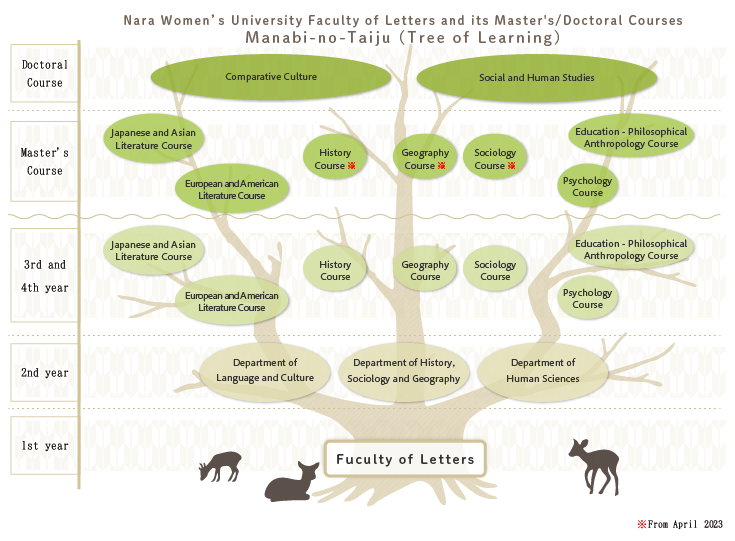 Chart of the reorganized Department of History, Sociology and Geography (from April 2022)